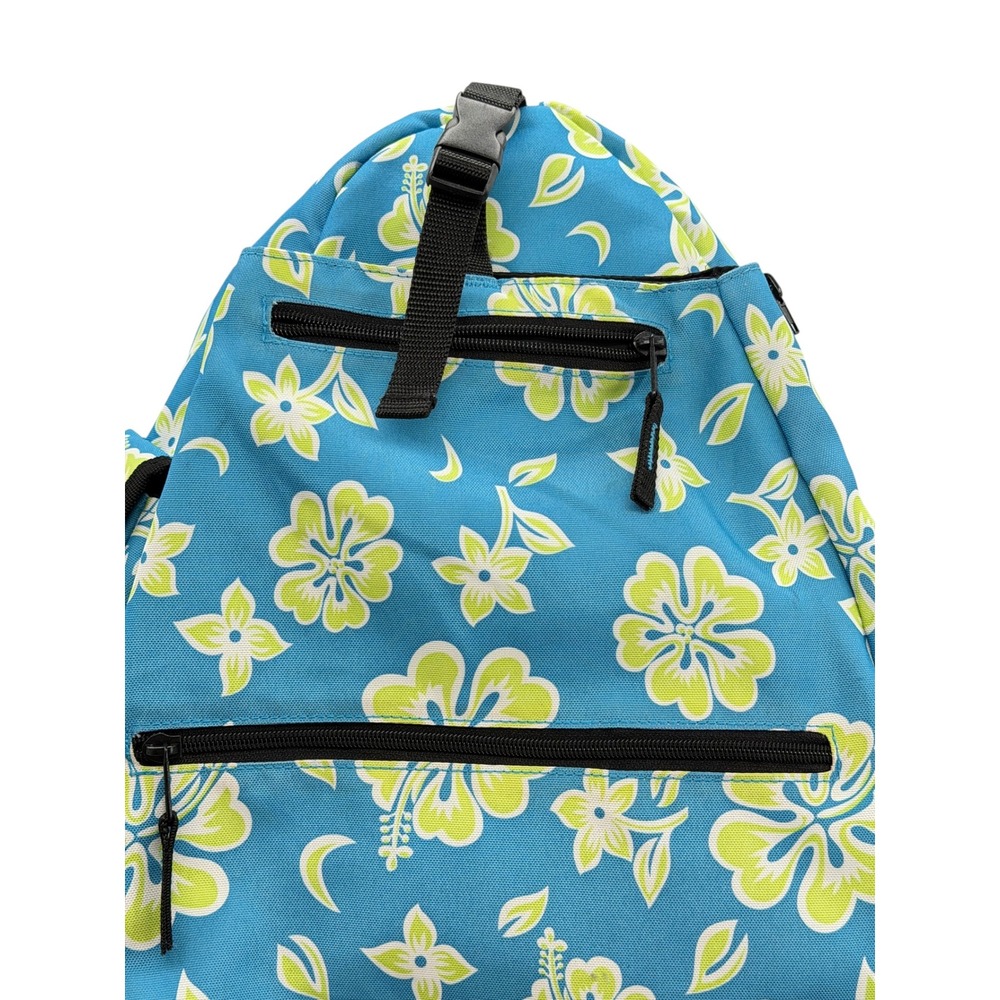Wilson Tennis Sling Backpack Women Blue Floral Sporty School Hibiscus Pickleball - Picture 3 of 12